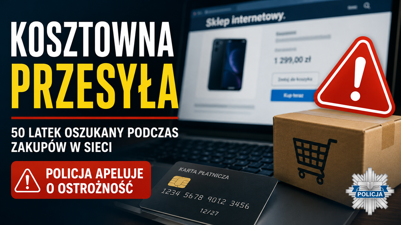 Kosztowna przesyła. 50 latek oszukany podczas zakupów w sieci, Policja apeluje o ostrożność