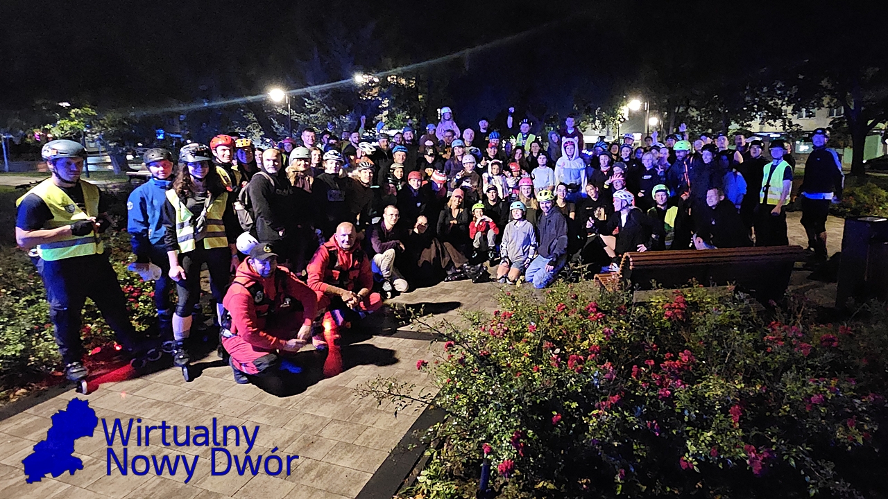 Deszcz nie zatrzymał 303 rolkarzy. NightSkating przejechał przez Nowy Dwór Mazowiecki