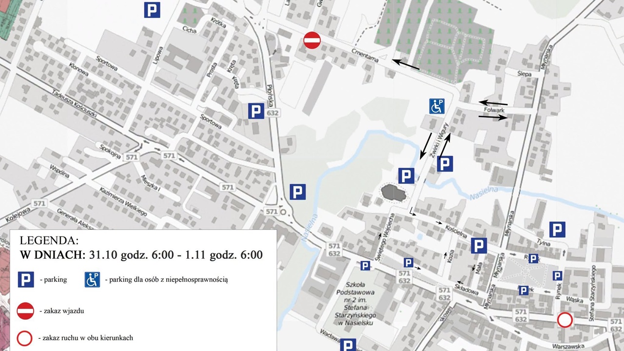 Wszystkich Świętych w Nasielsku. Zmiany w ruchu przy cmentarzu i lista parkingów