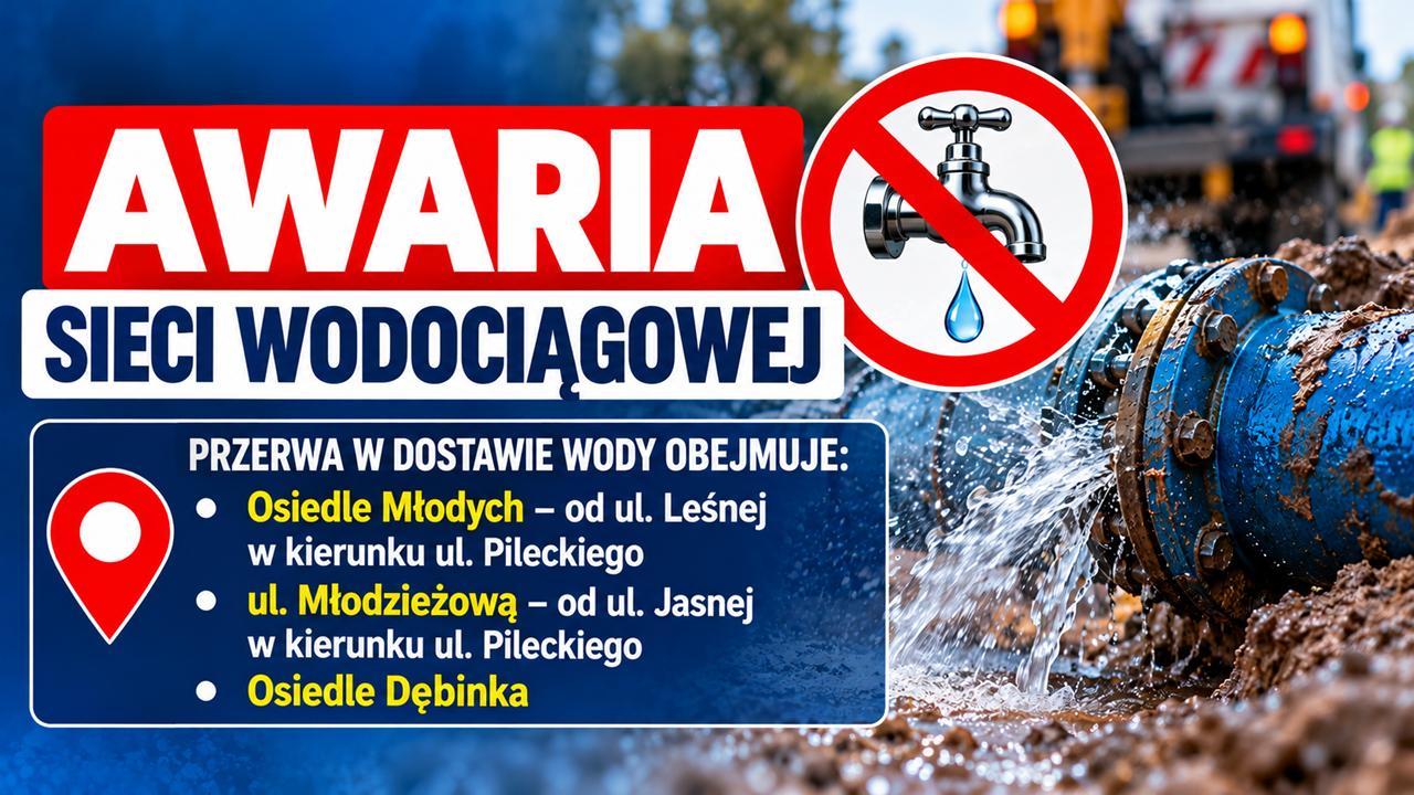 Awaria sieci wodociągowej w Nowym Dworze Mazowieckim. Mieszkańcy bez wody