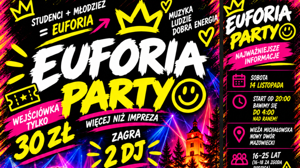 EUFORIA PARTY w Nowym Dworze Mazowieckim. Dwie sale i dwa muzyczne klimaty