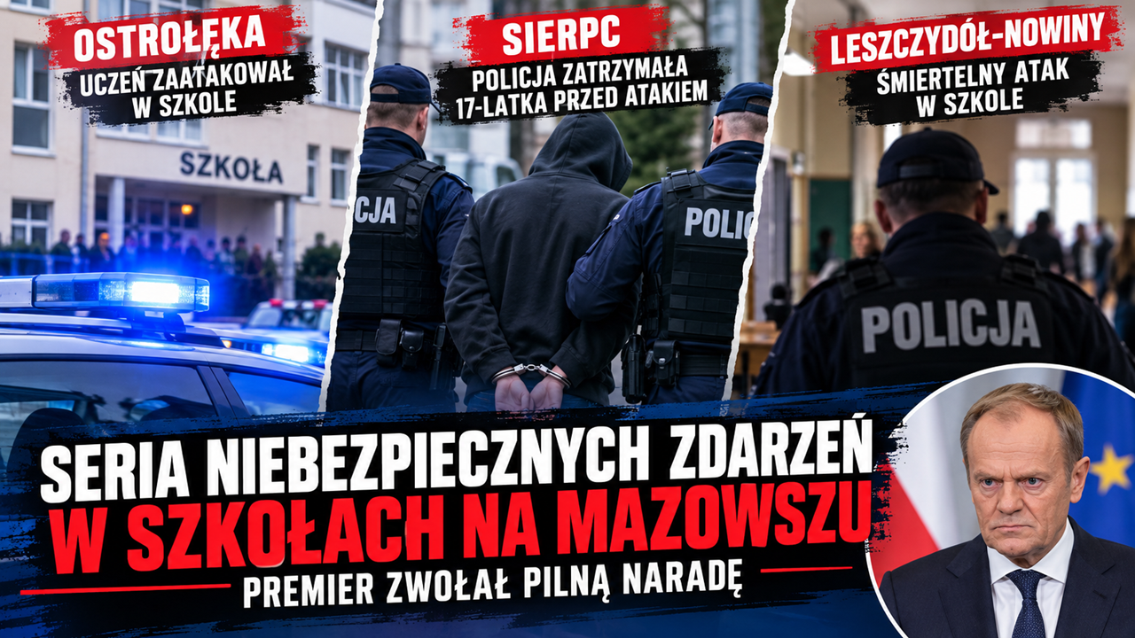 W ciągu dwóch dni trzy niebezpieczne zdarzenia w szkołach na Mazowszu. Premier zwołał pilną naradę