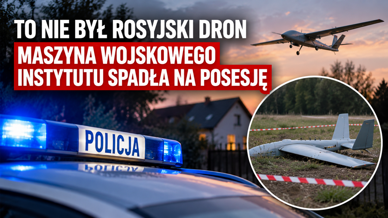 To nie był rosyjski dron. Maszyna wojskowego instytutu spadła na posesję w Józefowie